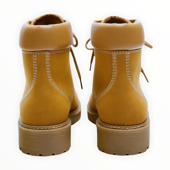 ZARA | Mustard | LACE-UP ANKLE  BOOTS - Picture 2 of 6